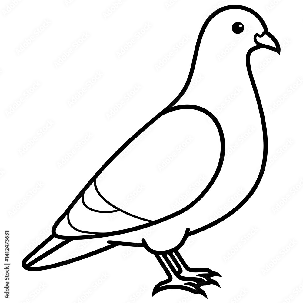 Obraz premium Elegant Pigeon Outline Illustration