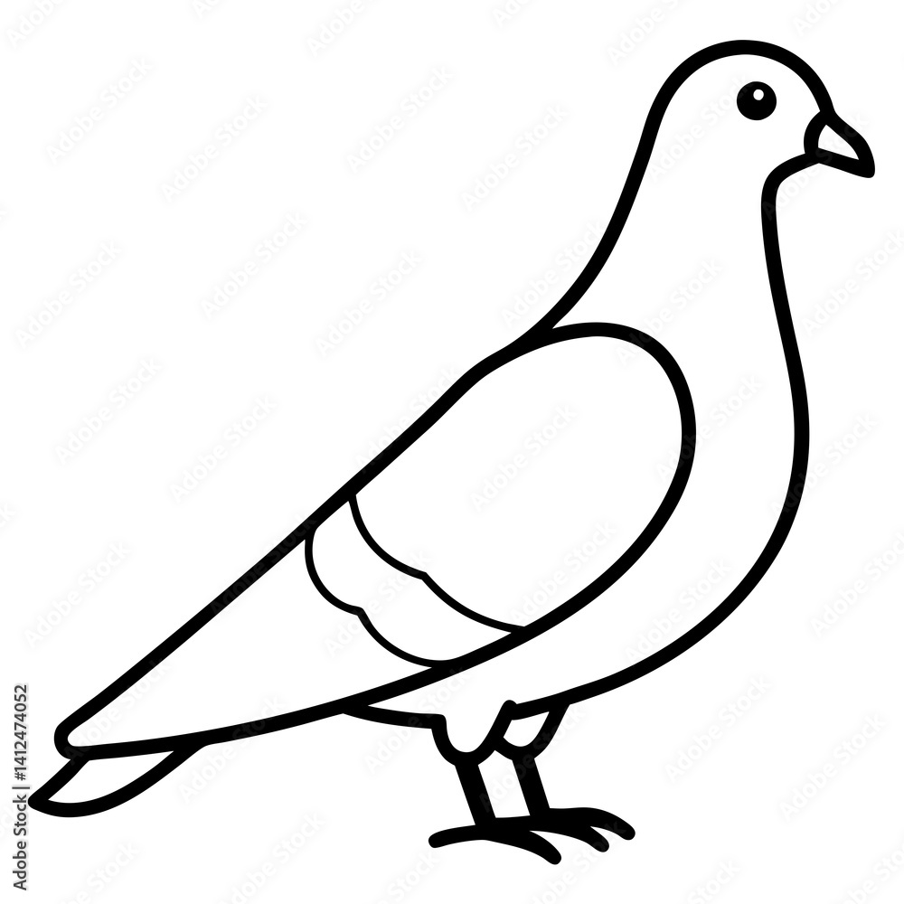 Obraz premium Elegant Pigeon Outline Illustration