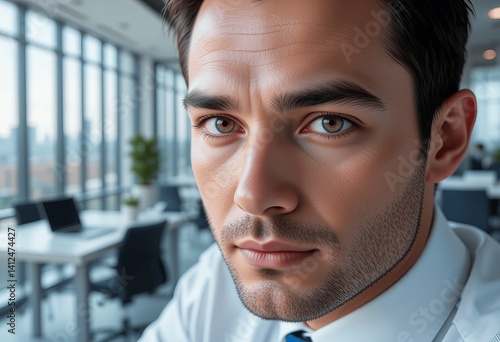 Confident Businessman in Modern Office