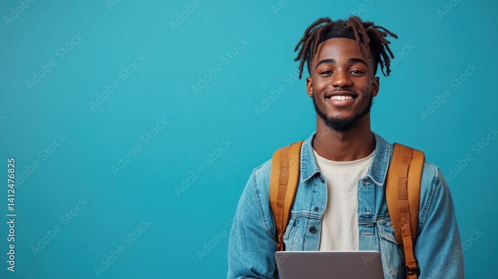 Happy young man with a laptop Happy young man with a laptop