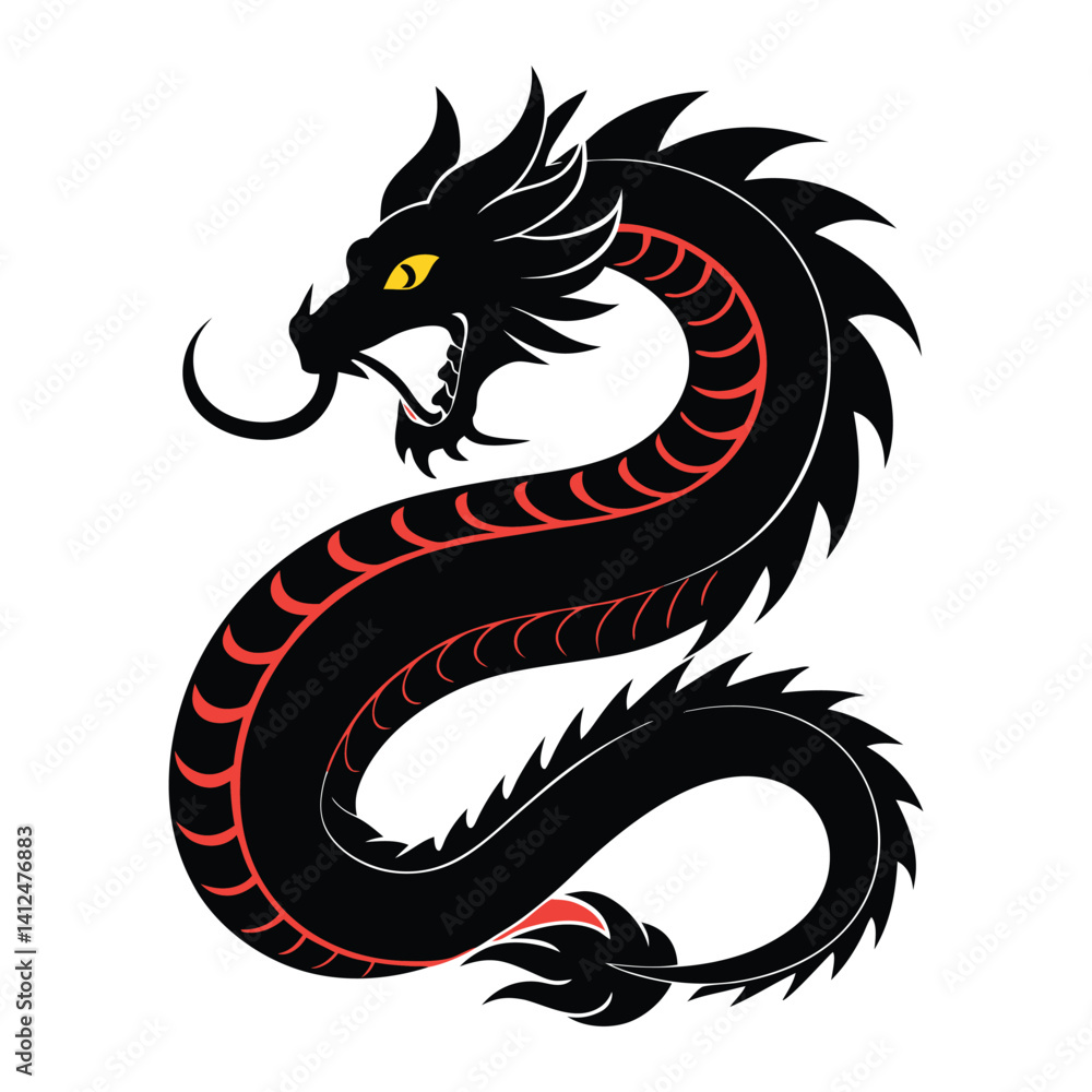 Traditional snake silhouette. Traditional snake silhouette.
