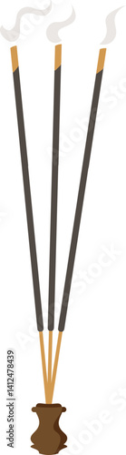 Illustration of Incense Sticks in Holder, Agarbatti, Stick Incense graphic vector