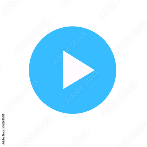 Blue play button on transparent background. SVG file included. 
