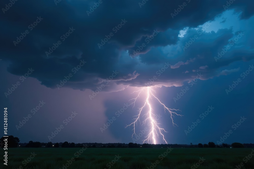 Stormy weather with dark grey clouds and lightning, atmosphere, lightning, turbulent sky Stormy weather with dark grey clouds and lightning, atmosphere, lightning, turbulent sky