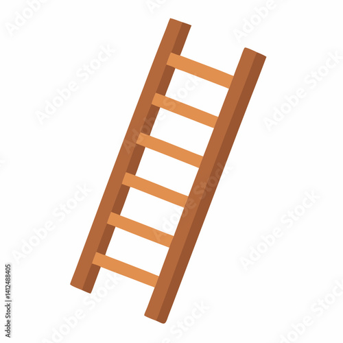 Wooden ladder clipart vector art and illustration 