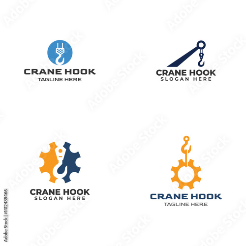 Set of Construct Logo, Crane Logo isolated on white background.