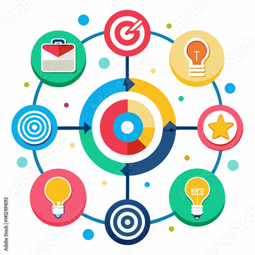 Social network design showing connected people and communication symbols