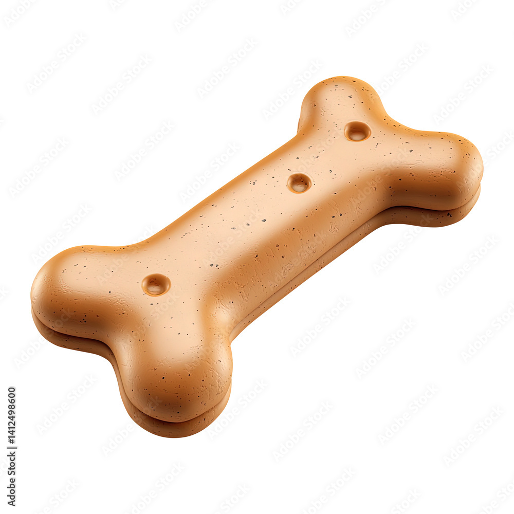 dog treat bone shaped isolated on transparent white background, clipping path
