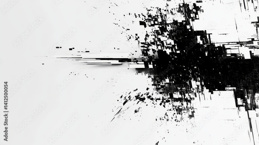 Abstract glitch background with broken screen patterns and scan lines, minimalistic chaos, blank area for typography Abstract glitch background with broken screen patterns and scan lines, minimalistic chaos, blank area for typography