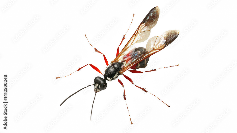 a large insect with red and black wings on a transparent background, PNG image, PNG file, Generative art. a large insect with red and black wings on a transparent background, PNG image, PNG file, Generative art.