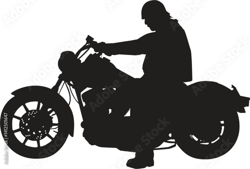 motorcycle rider silhouette, silhouette of a man on a motorcycle, motorcycle rider icon vector
