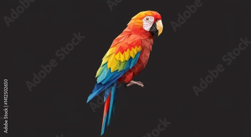 Geometric Stylized Illustration of a Pirate Parrot on a Shoulder