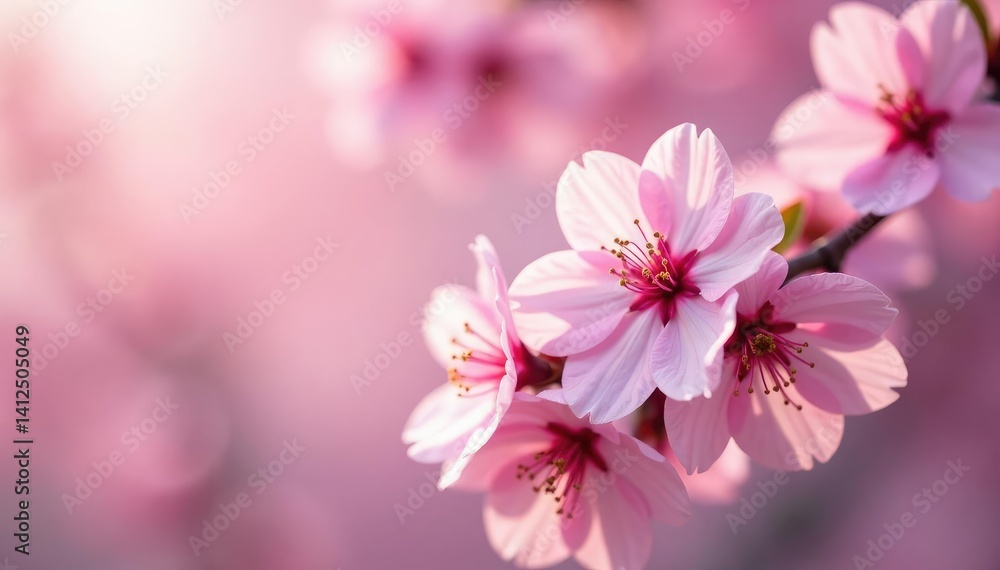 Delicate pink sakura blossoms, scattered, soft focus, floral, pastel Delicate pink sakura blossoms, scattered, soft focus, floral, pastel