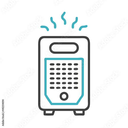 Icon of a modern air purifier design with steam