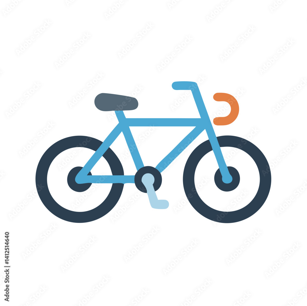Simple blue bicycle graphic on a black background Simple blue bicycle graphic on a black background
