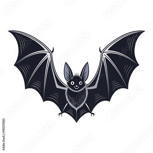 black and white bat vector 