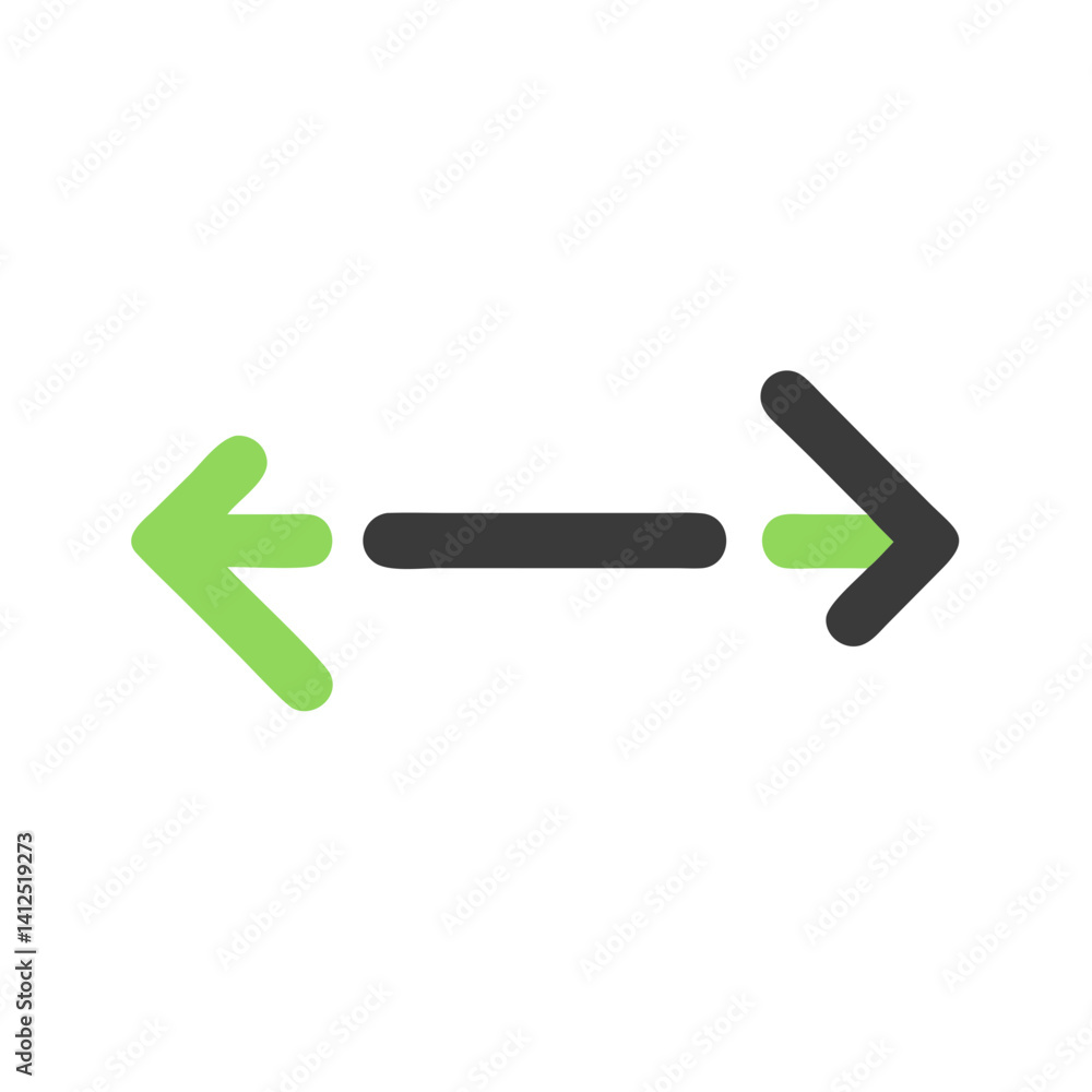 Directional Arrows Pointing Left and Right on Black Background Directional Arrows Pointing Left and Right on Black Background
