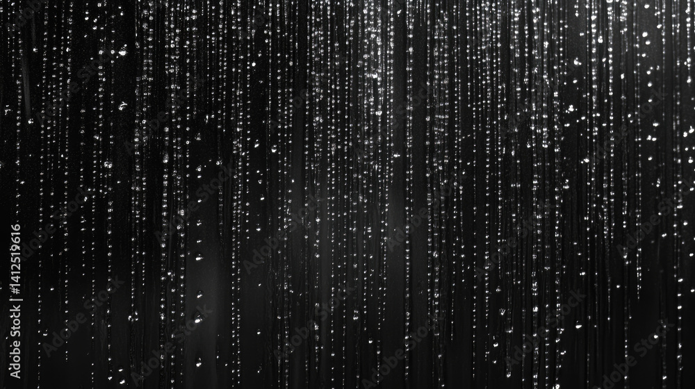 Abstract black and white water droplets falling in linear pattern Abstract black and white water droplets falling in linear pattern
