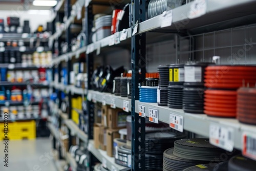 Close up of shelves in auto parts store