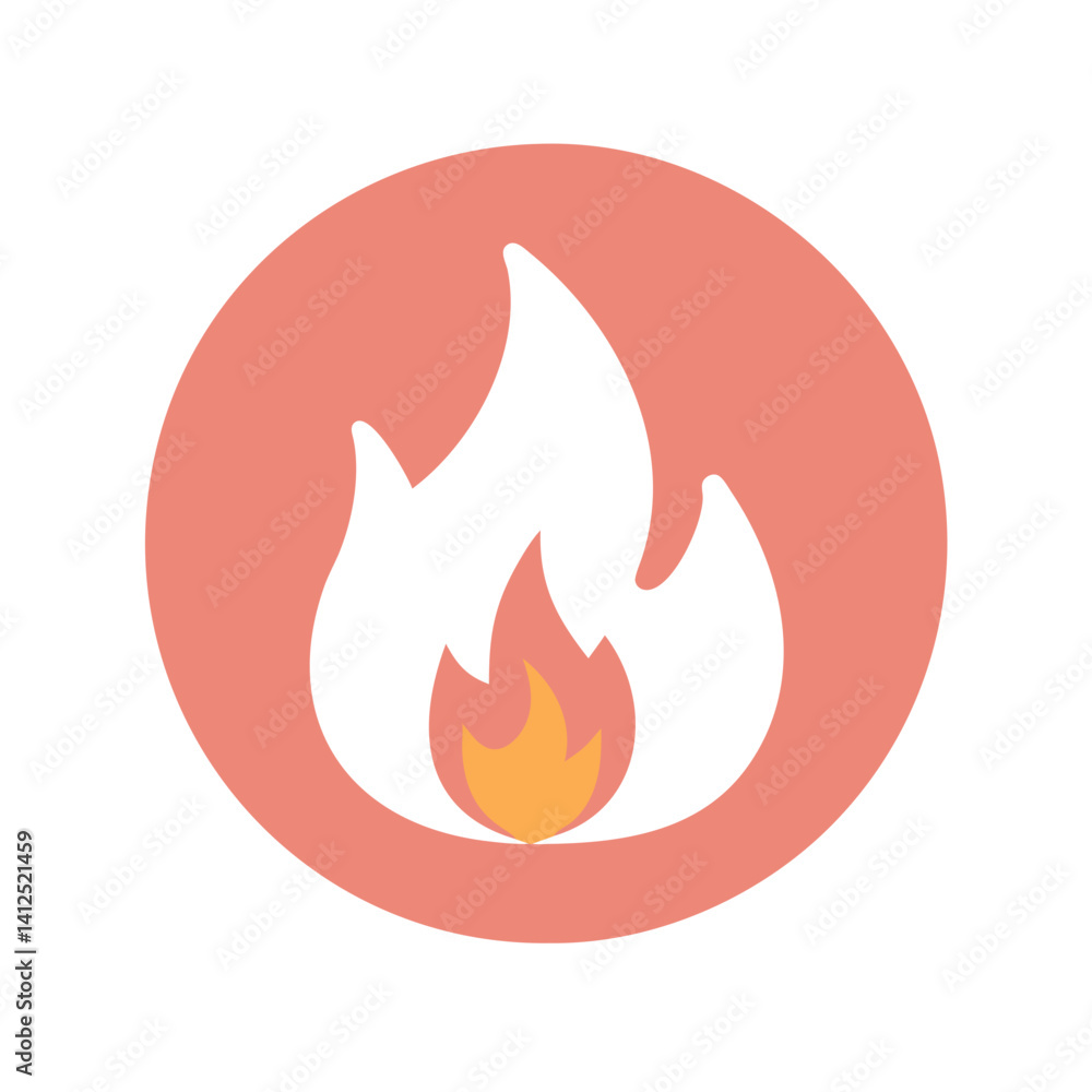 Stylized Fire Icon Isolated on Black Background Vector Stylized Fire Icon Isolated on Black Background Vector