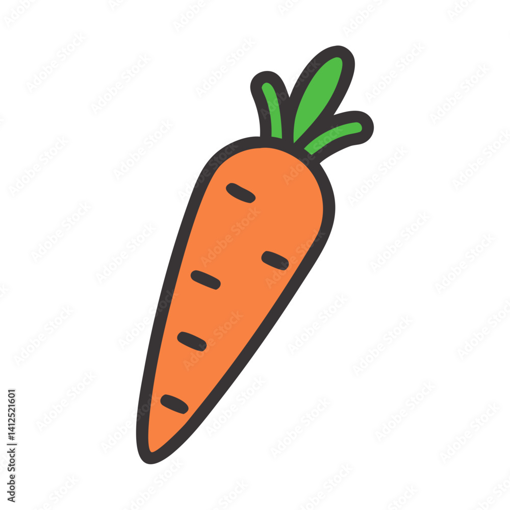 Cartoon Carrot Illustration Isolated on Black Background Design Cartoon Carrot Illustration Isolated on Black Background Design
