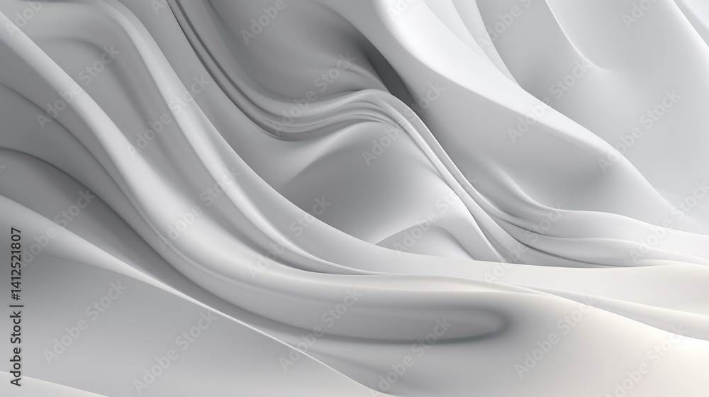 Elegant flowing white fabric abstract background creating smooth waves Elegant flowing white fabric abstract background creating smooth waves