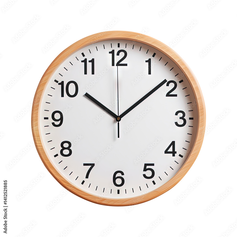 wall clock isolated on transparent white background, clipping path