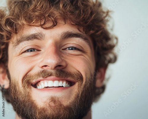 Business man on clean background, close up portrait of a smiling man in a suit