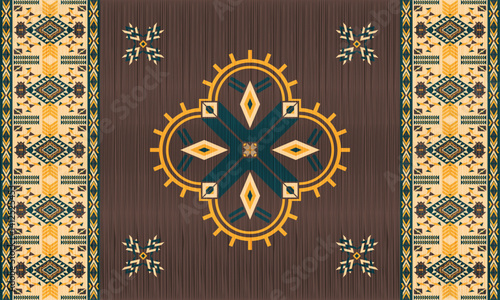American tribal ethnic native pattern.Traditional Navajo,Aztec,Apache,Southwest and Mexican style fabric pattern.Abstract vector motifs pattern.For fabric,clothing,blanket,carpet,woven,wrap,decoration