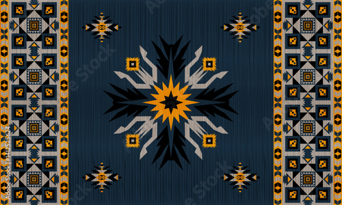 American tribal ethnic native pattern.Traditional Navajo,Aztec,Apache,Southwest and Mexican style fabric pattern.Abstract vector motifs pattern.For fabric,clothing,blanket,carpet,woven,wrap,decoration
