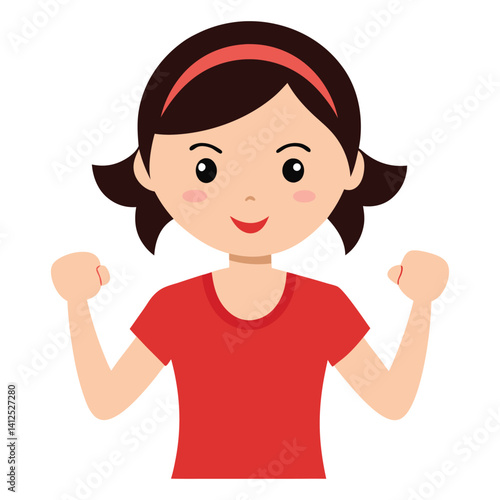  a girl with a trembling lips vector illustration on white background