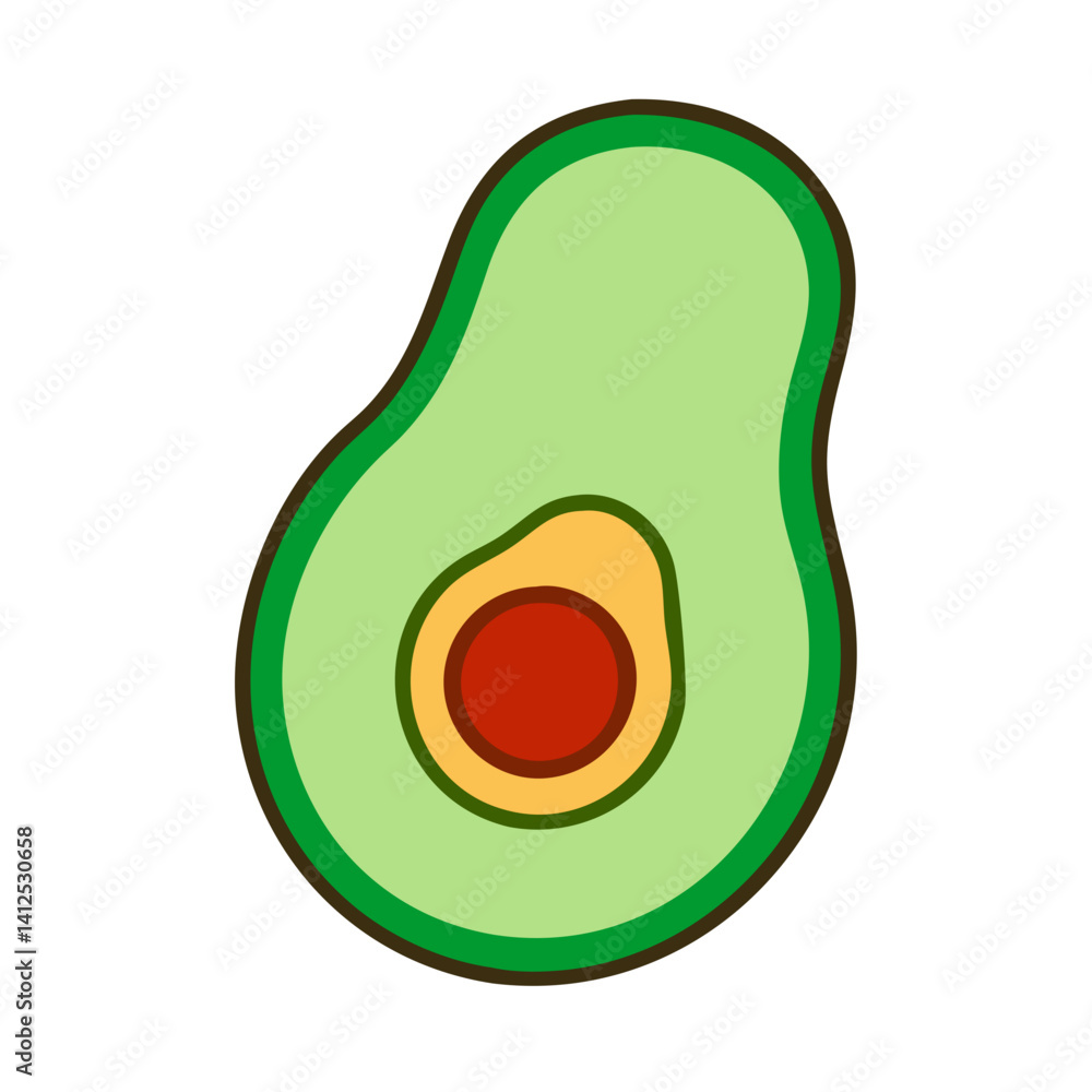 Avocado Icon Vector on Black Background Minimalistic Style Avocado Icon Vector on Black Background Minimalistic Style
