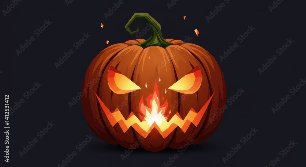 Geometric Stylized Jack-o-Lantern Illustration Geometric Stylized Jack-o-Lantern Illustration