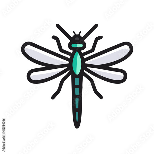 Elegant Dragonfly Illustration on a Black Background