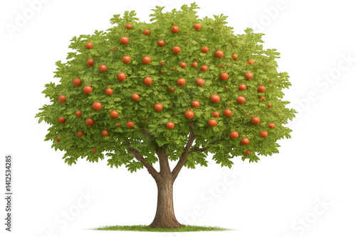 Orange Tree With Ripe Fruit Thriving in a Sunny Garden During Summer Season
