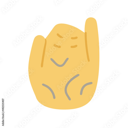 Relaxed Hand Emoji in Yellow on Black Background