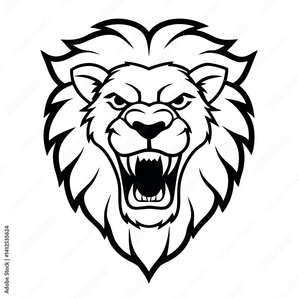Obraz premiumLion head logo vector illustration. 
