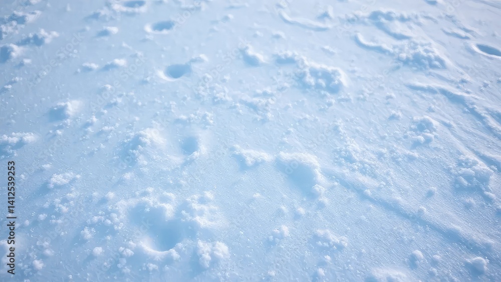 Delicate snowflakes scattered across a vast snowy terrain, wide open, airy Delicate snowflakes scattered across a vast snowy terrain, wide open, airy