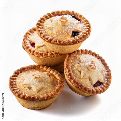 Wallpaper Mural A collection of Christmas mince pies staked, piled up isolated on white  Torontodigital.ca