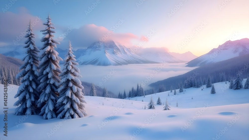 Fototapeta premium Glowing Mystical Tree in Enchanted Forest with Blue Ambient Light