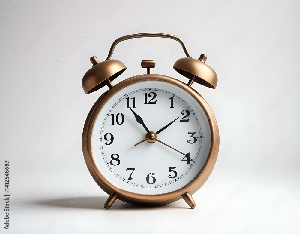 Retro alarm clock on white background. good morning. space for text. Retro alarm clock on white background. good morning. space for text.