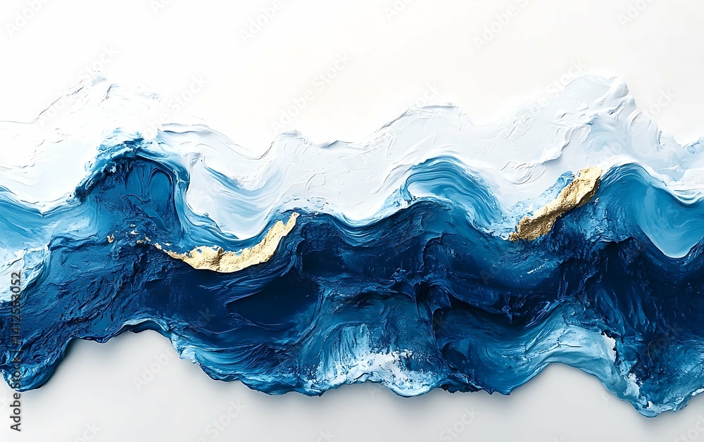 Azure Tide with Golden Vein suitable for modern decor Azure Tide with Golden Vein suitable for modern decor