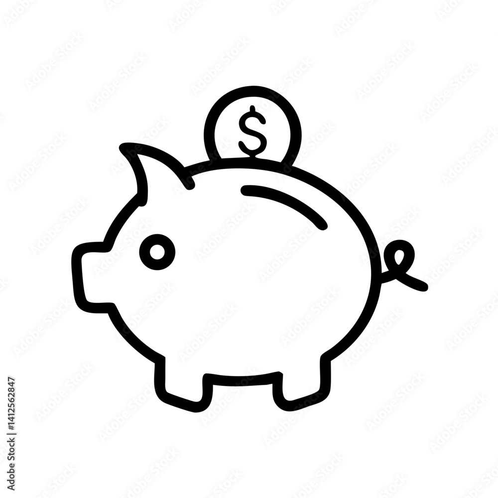 piggy bank on white background piggy bank on white background