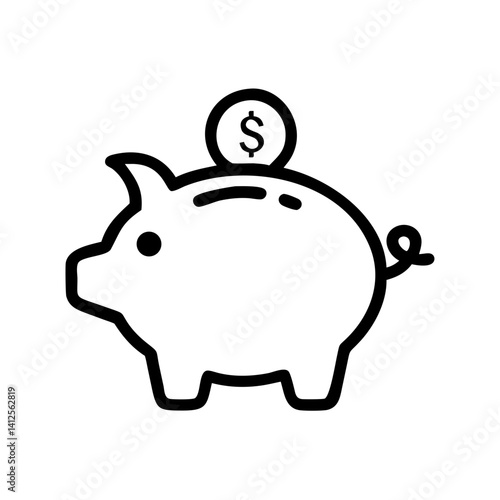 piggy bank and coin
