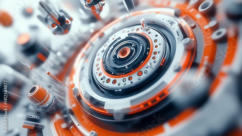 Fototapeta Naklejka Na Ścianę i Meble -  Circular Mechanical Abstraction suitable for design inspiration