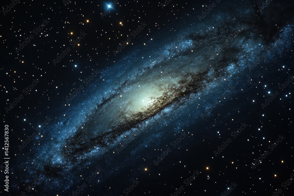 Fototapeta premium Captivating view of a spiral galaxy illuminated by countless stars in the vast universe