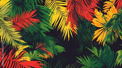 Bold Tropical Leaves Abstract Foliage suitable for multimedia project