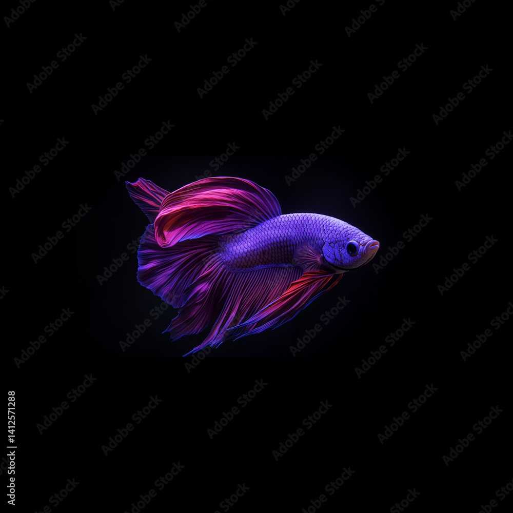 Fototapeta premium Vibrant Purple and Red Siamese Fighting Fish