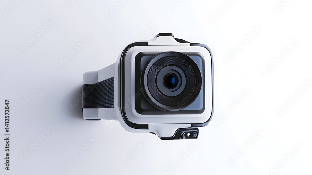 White Security Camera with Top View.