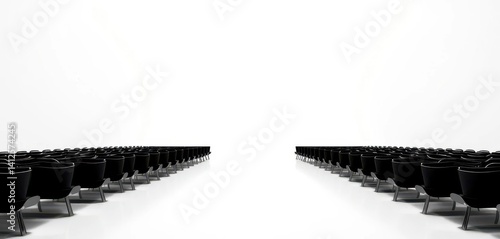 Stark contrast of pure black and pristine white background, aesthetic, white